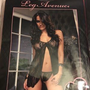 Black sheer baby doll dress